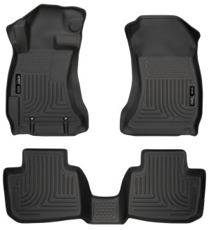 Subaru WRX STI Floor Mats - Front + Rear - Husky Liners - WeatherBeater - Black - 2015